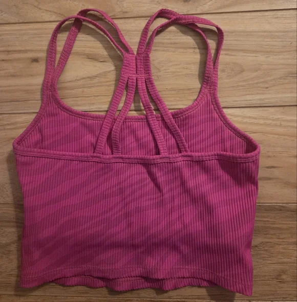 Carbon38 Ribbed Sports Bra Pink Sz S - Picture 4 of 4